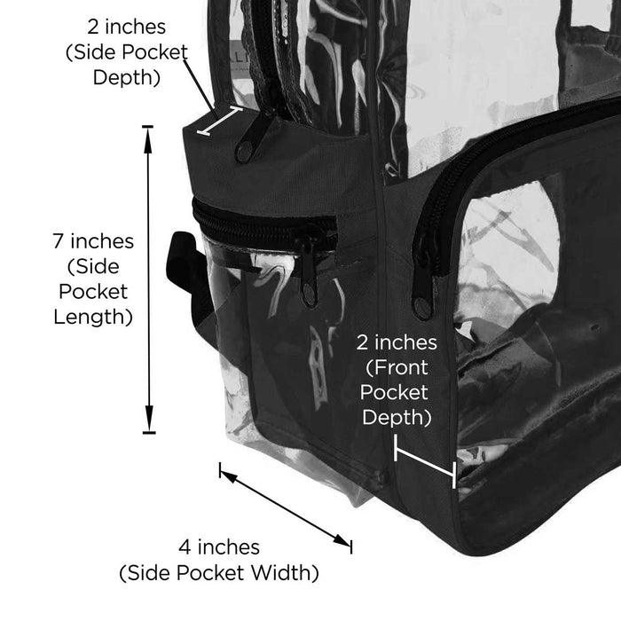 Dalix Clear Backpack Bags Smooth Plastic Transparent See Through