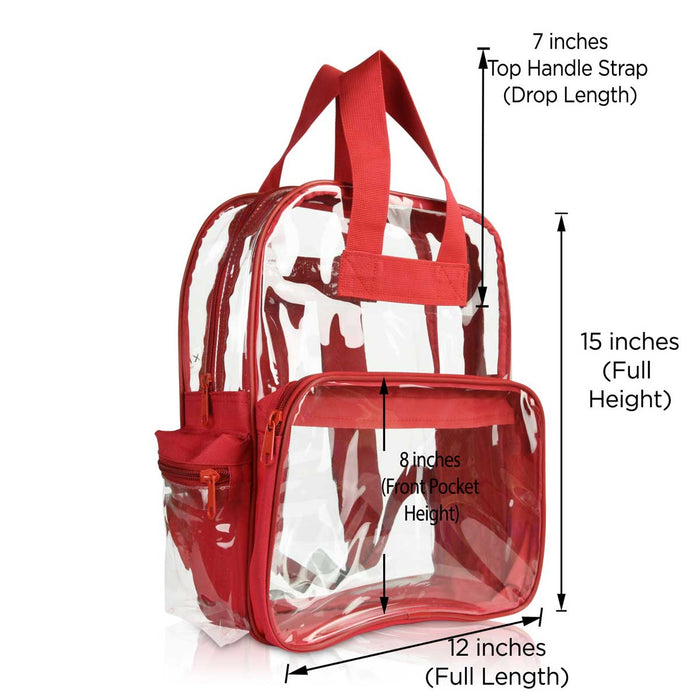 Dalix Clear Backpack Bags Smooth Plastic Transparent See Through