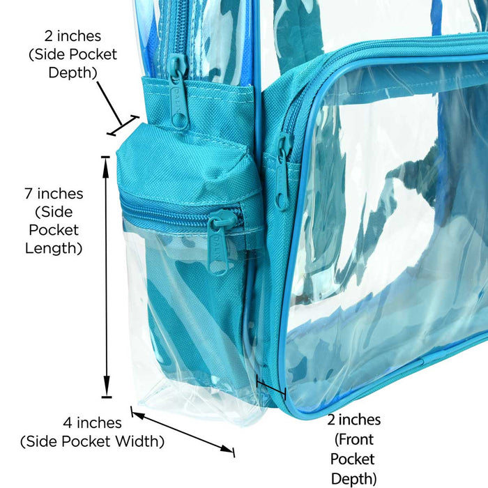 Dalix Clear Backpack Bags Smooth Plastic Transparent See Through