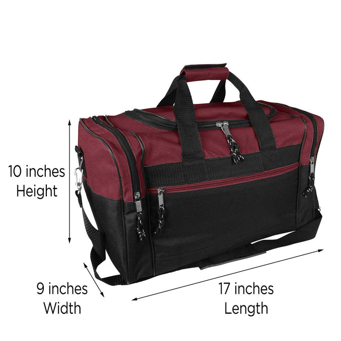 Dalix 17" Blank Duffel Bag Travel Size Sports Durable Gym Bag