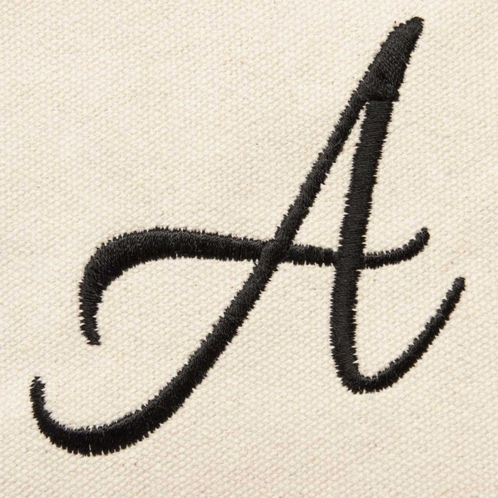 Dalix Personalized Shopping Tote Bag Monogram Natural Initial Zippered Letter A-Z