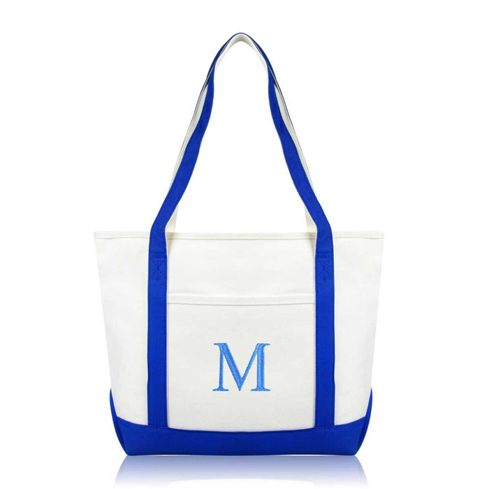 Dalix Medium Personalized Tote Bag Monogrammed Initial Letter - M