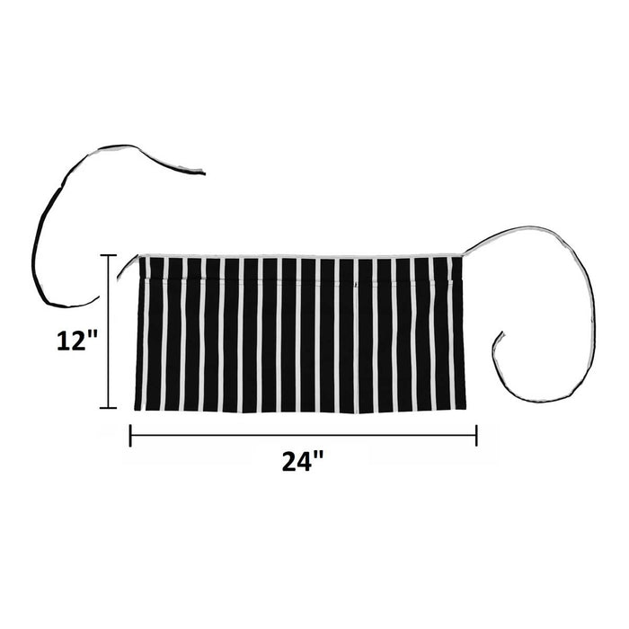 DALIX 24" Medium Kitchen Restaurant Waist Apron (3 Pockets) (Black, White, Navy Blue, Black-White)