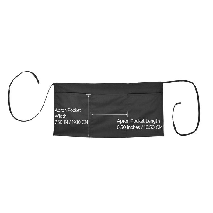 DALIX 24" Medium Kitchen Restaurant Waist Apron (3 Pockets) (Black, White, Navy Blue, Black-White)