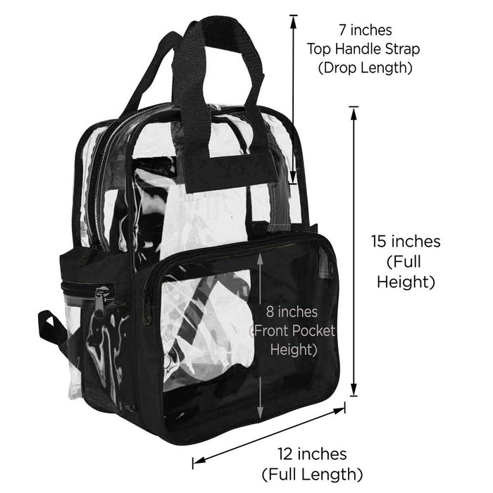 Dalix Clear Backpack Bags Smooth Plastic Transparent See Through