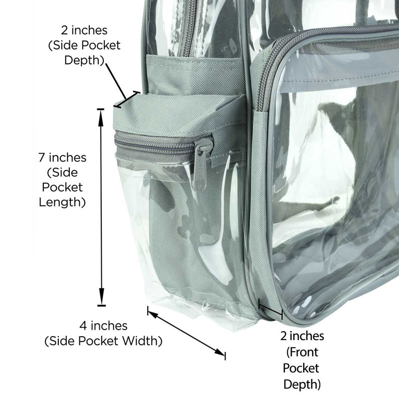 Dalix Clear Backpack Bags Smooth Plastic Transparent See Through