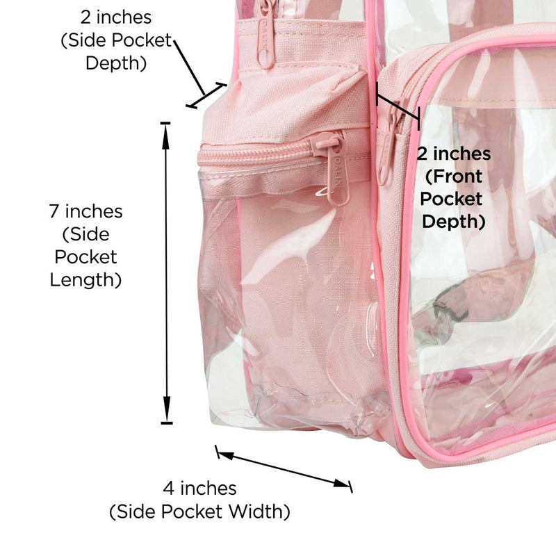 Dalix Clear Backpack Bags Smooth Plastic Transparent See Through