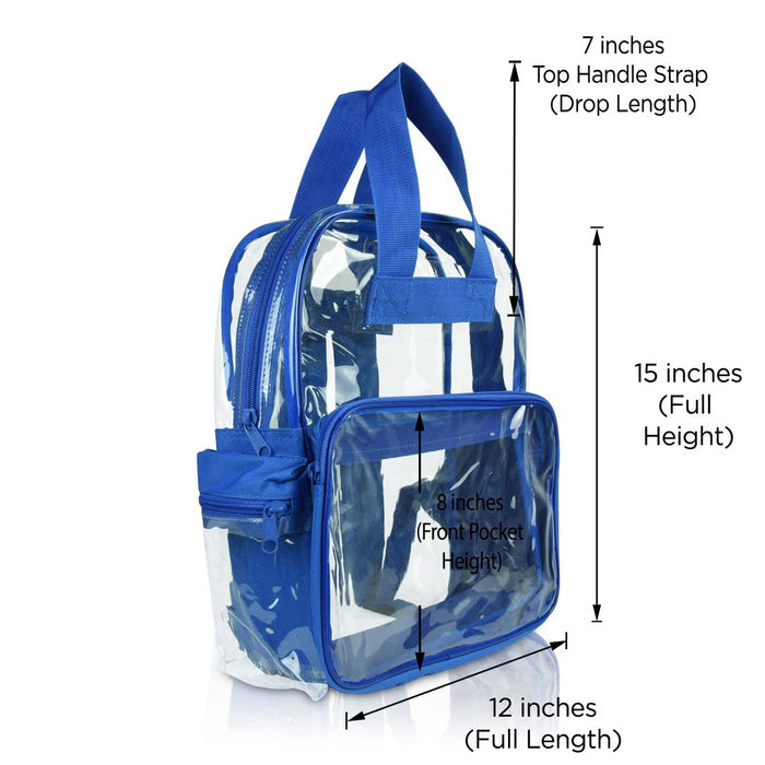 Dalix Clear Backpack Bags Smooth Plastic Transparent See Through