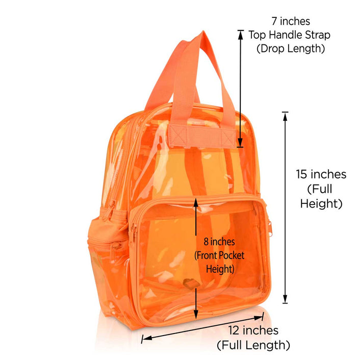 Dalix Small Neon Clear Backpacks