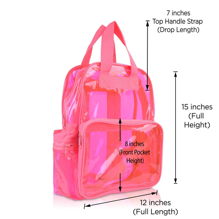 Dalix Small Neon Clear Backpacks