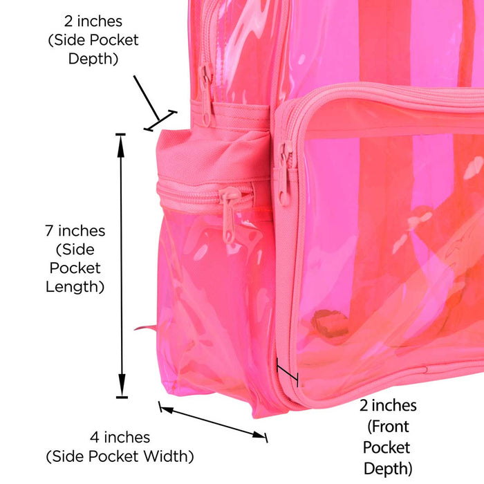 Dalix Small Neon Clear Backpacks