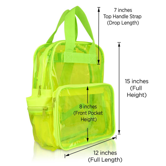 Dalix Small Neon Clear Backpacks