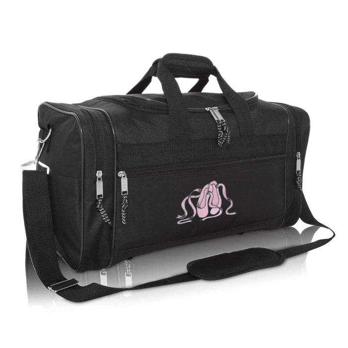 Dalix Ballet Shoes Dance Duffle Bag Embroidered Travel Gym Duffel