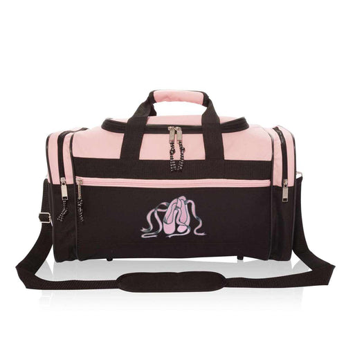 Dalix Ballet Shoes Dance Duffle Bag Embroidered Travel Gym Duffel