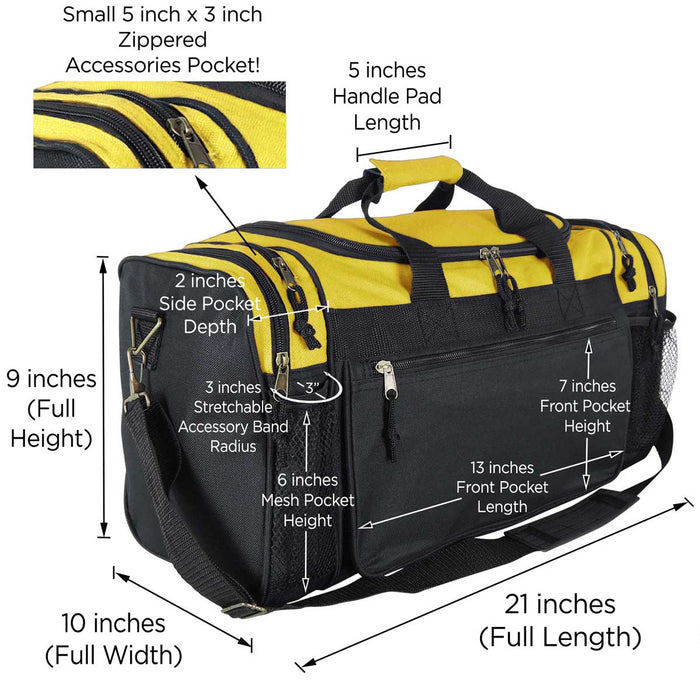 Dalix 20" Sports Duffel Bag with Mesh and Valuables Pockets