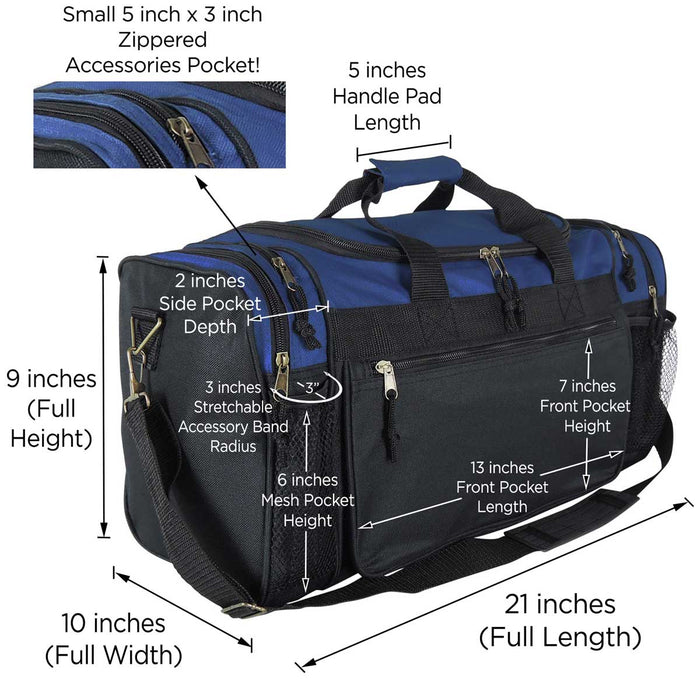 Dalix 20" Sports Duffel Bag with Mesh and Valuables Pockets