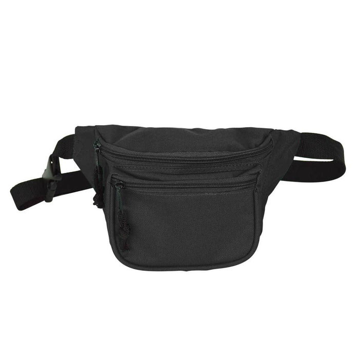 DALIX Fanny Pack 7" Travel Belt Pouch Waist Wallet Bag w/ 3 Pockets FP-002 Fanny Packs DALIX 