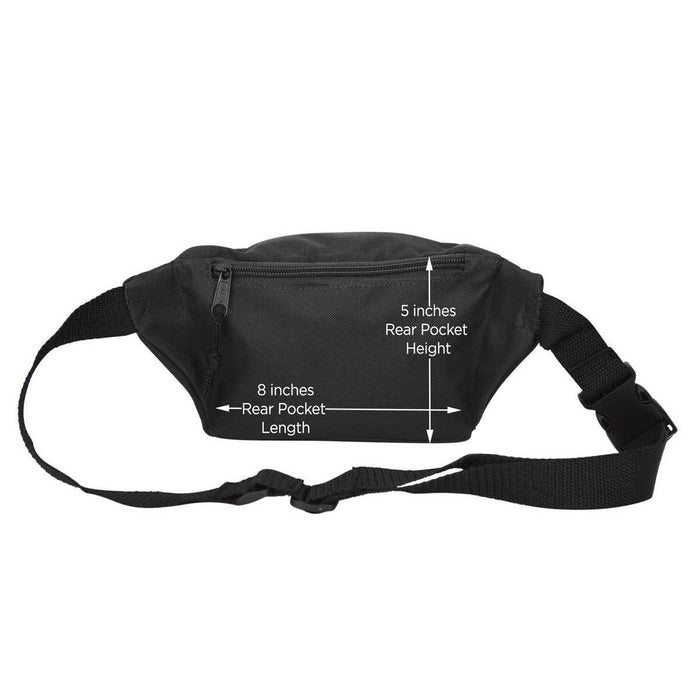 DALIX Fanny Pack 7" Travel Belt Pouch Waist Wallet Bag w/ 3 Pockets FP-002 Fanny Packs DALIX 