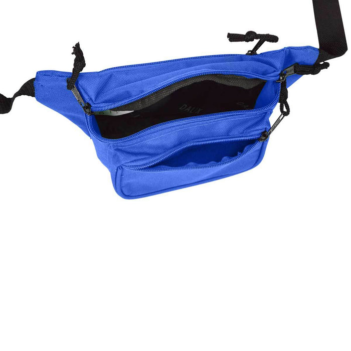 DALIX Fanny Pack 7" Travel Belt Pouch Waist Wallet Bag w/ 3 Pockets FP-002 Fanny Packs DALIX 