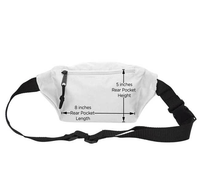 DALIX Fanny Pack 7" Travel Belt Pouch Waist Wallet Bag w/ 3 Pockets FP-002 Fanny Packs DALIX 