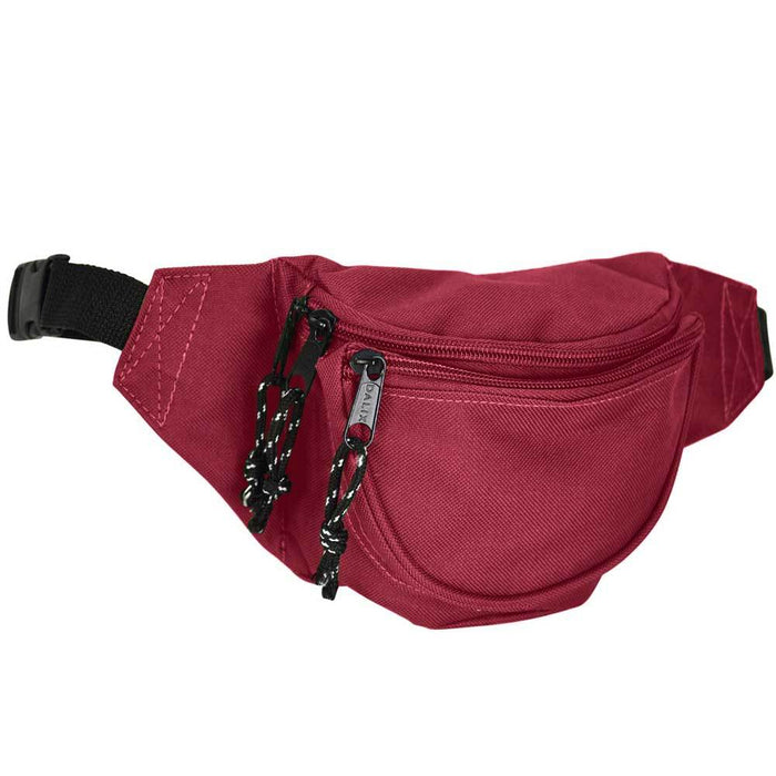 DALIX Small Fanny Pack Waist Pouch Travel Belt (24"-31") Fanny Packs DALIX Maroon 