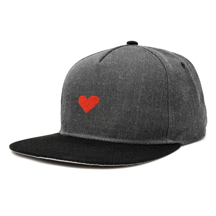 Dalix Pixel Heart Snapback Hat