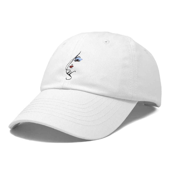 DALIX Abstract Face Artist Hat Womens Embroidered Baseball Cap White