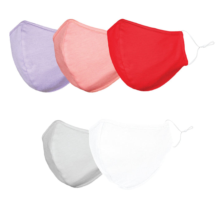 Dalix Kids Cotton Face Mask Reuseable Washable Made in USA - XXS-XS Size 5 Pack