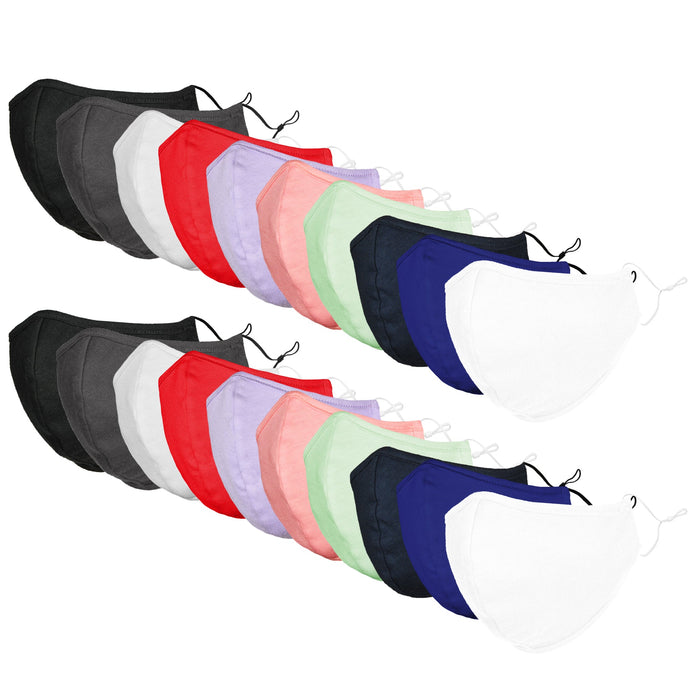 DALIX Kids Cotton Face Mask Reuseable Washable Made in USA - XXS-XS Size (20-Pack)