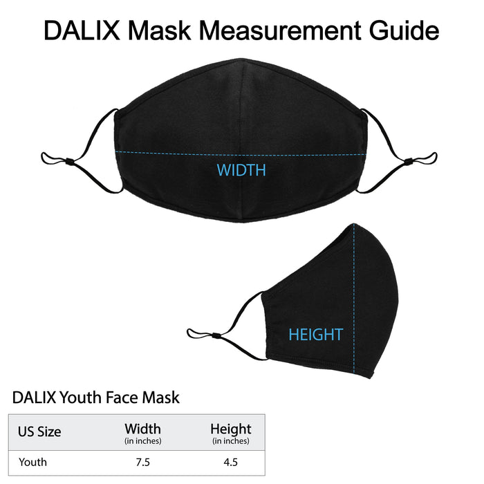 Dalix Kids Cotton Face Mask Reuseable Washable Made in USA - XXS-XS Size