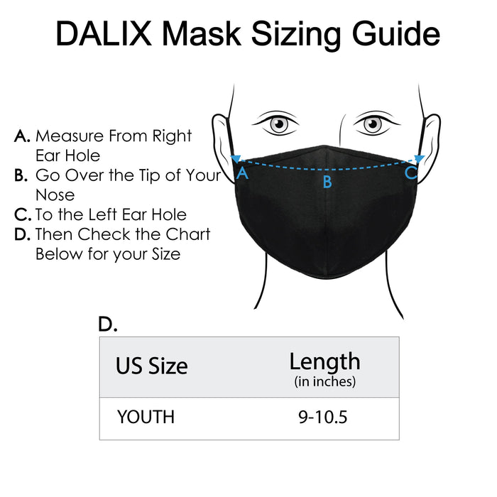 DALIX Kids Cotton Face Mask Reuseable Washable Made in USA - XXS-XS Size 10 Pack