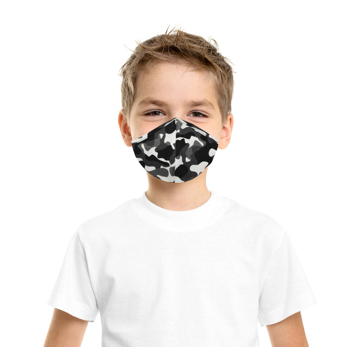 Dalix Youth Camo Cloth Face Mask Reusable Adjustable Nose Bridge Piece Washable Made in USA