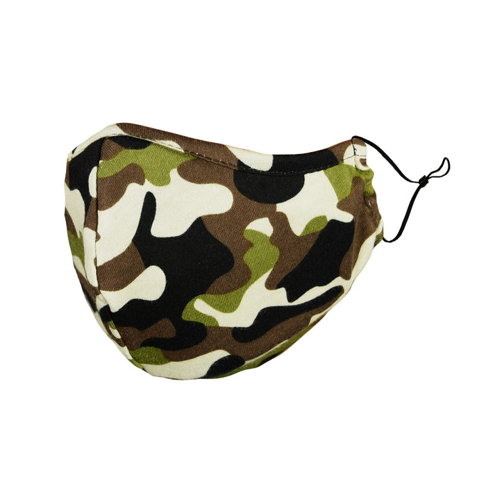 Dalix Youth Camo Cloth Face Mask Reusable Adjustable Nose Bridge Piece Washable Made in USA