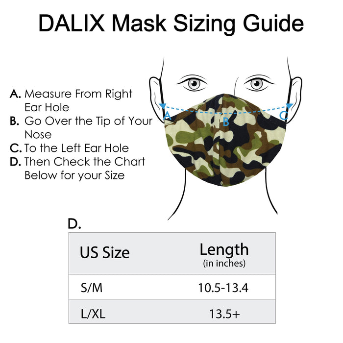 Dalix  Camo Cloth Face Mask Adjustable Nose Piece Reuseable Washable Made in USA