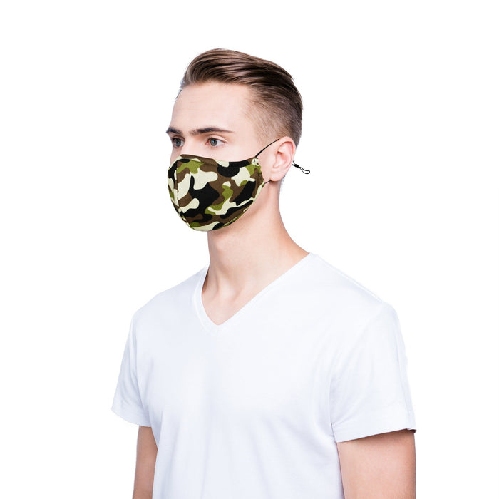 Dalix  Camo Cloth Face Mask Adjustable Nose Piece Reuseable Washable Made in USA