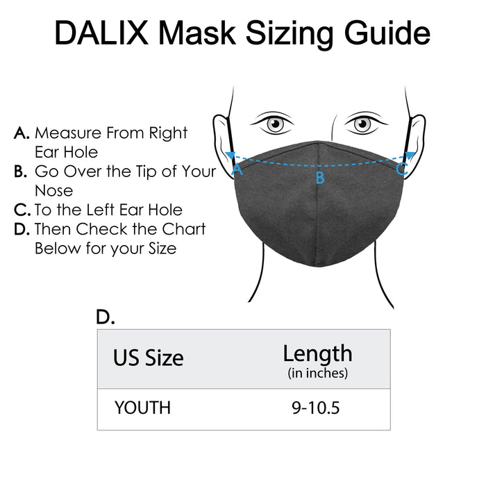 DALIX Kids Cotton Face Mask Reuseable Washable Made in USA - XXS-XS Size 10 Pack