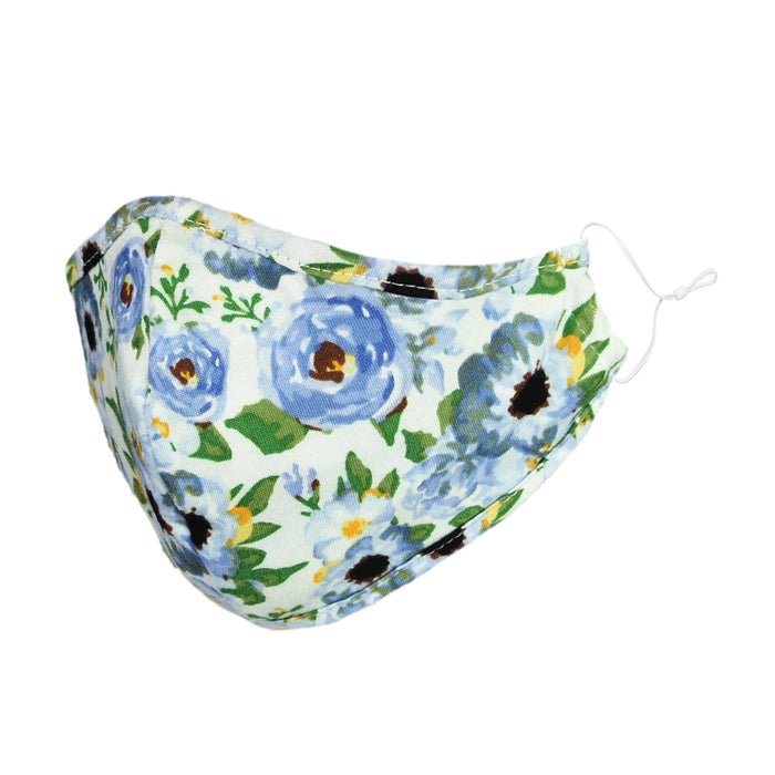 Dalix Floral Cloth Face Mask Adjustable Nose Piece Reuseable Washable Made in USA