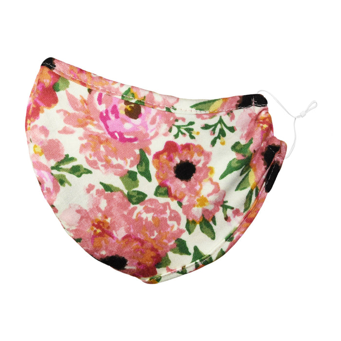 Dalix Youth Floral Cloth Face Mask Reuseable Washable Made in USA - XXS-XS Size