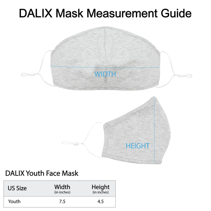DALIX Kids Cotton Face Mask Reuseable Washable Made in USA - XXS-XS Size 10 Pack