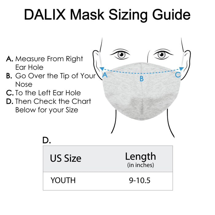 Dalix Kids Cotton Face Mask Reuseable Washable Made in USA - XXS-XS Size 3 Pack