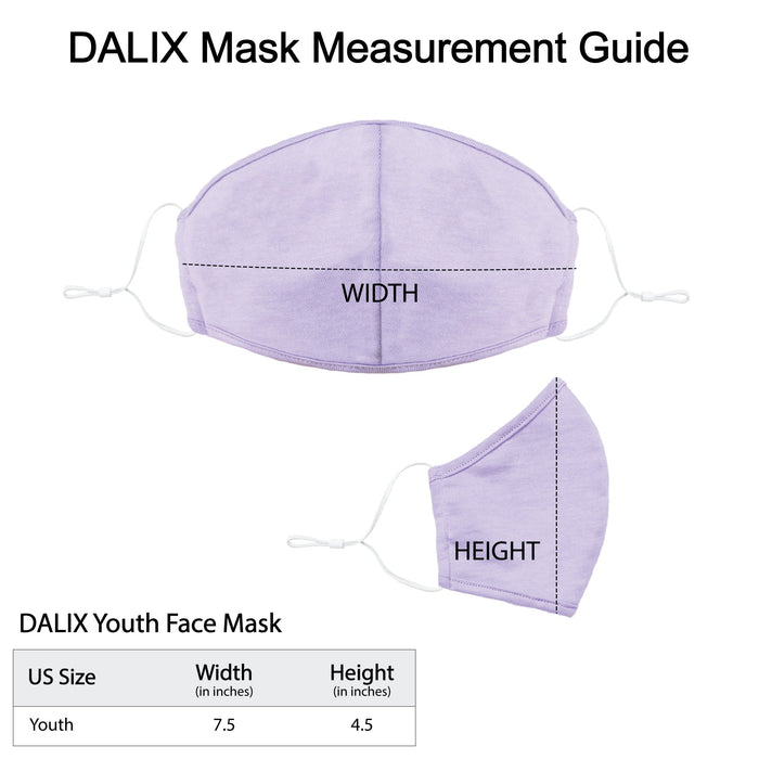 DALIX Kids Cotton Face Mask Reuseable Washable Made in USA - XXS-XS Size 10 Pack