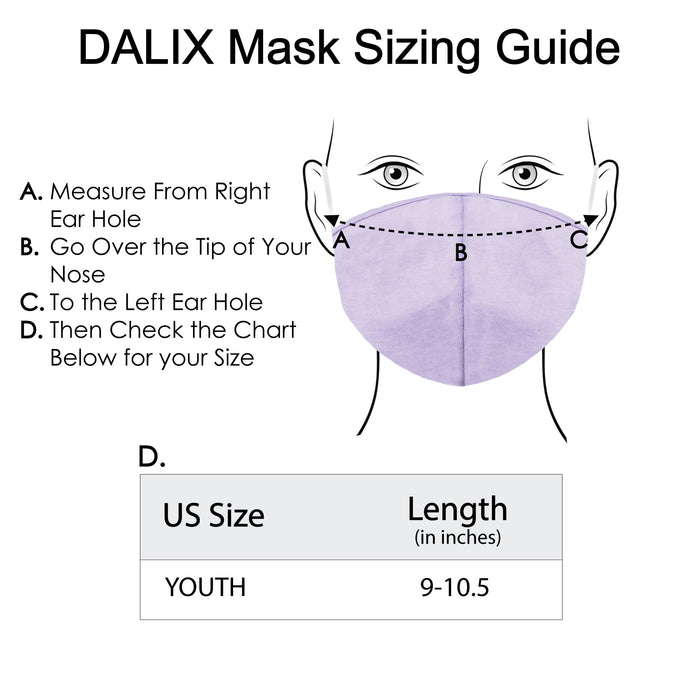 Dalix Kids Cotton Face Mask Reuseable Washable Made in USA - XXS-XS Size 3 Pack