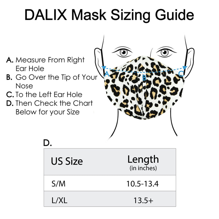 Dalix Leopard Print Cloth Face Masks Reuseable Washable Made in USA