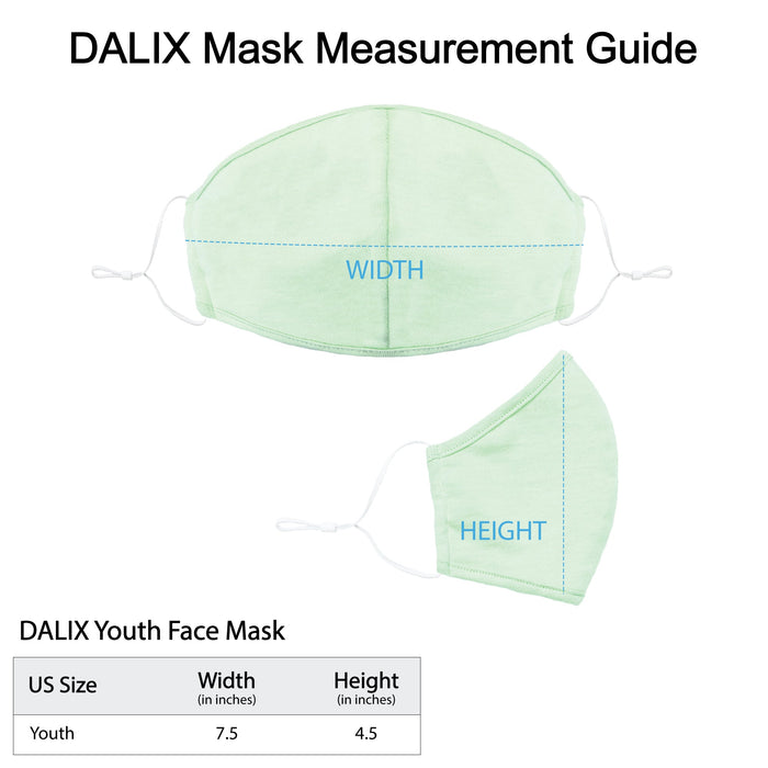 DALIX Kids Cotton Face Mask Reuseable Washable Made in USA - XXS-XS Size (20-Pack)