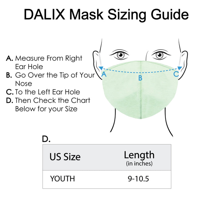 Dalix Kids Cotton Face Mask Reuseable Washable Made in USA - XXS-XS Size 3 Pack