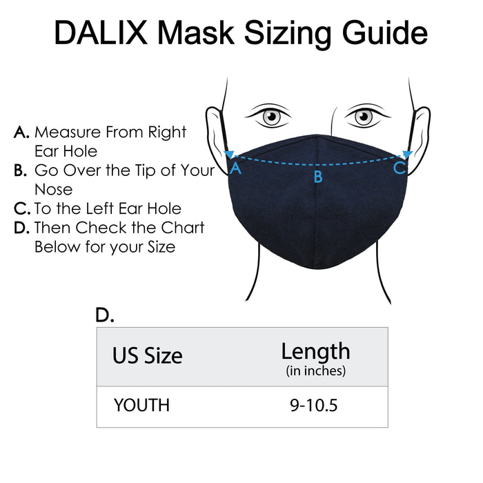 DALIX Kids Cotton Face Mask Reuseable Washable Made in USA - XXS-XS Size (20-Pack)