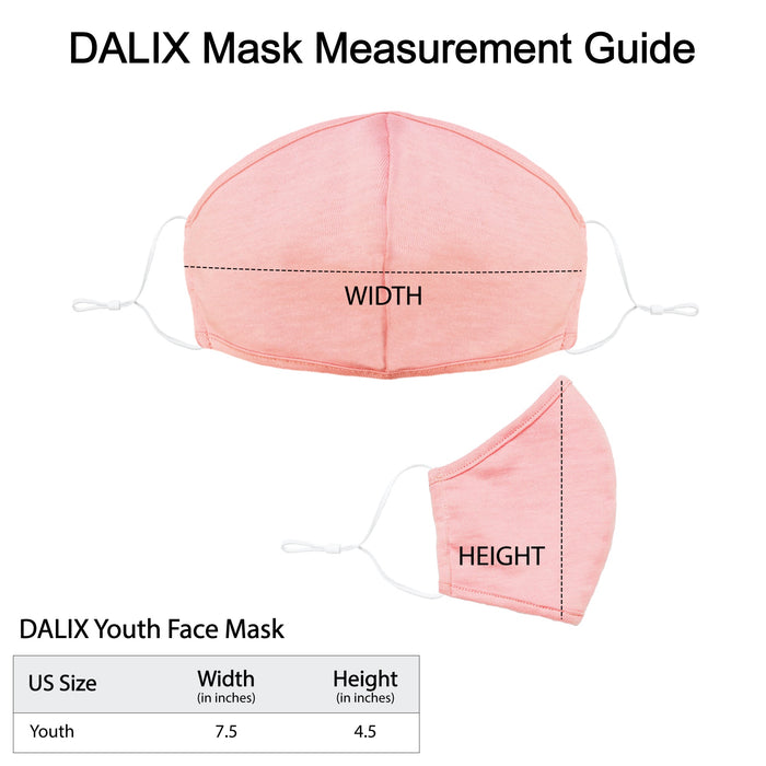 Dalix Kids Cotton Face Mask Reuseable Washable Made in USA - XXS-XS Size 3 Pack