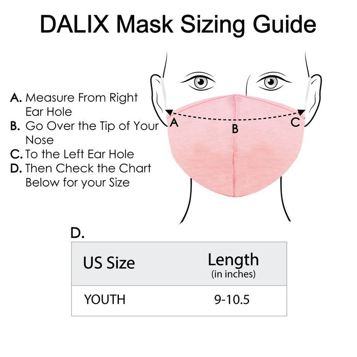 DALIX Kids Cotton Face Mask Reuseable Washable Made in USA - XXS-XS Size 10 Pack