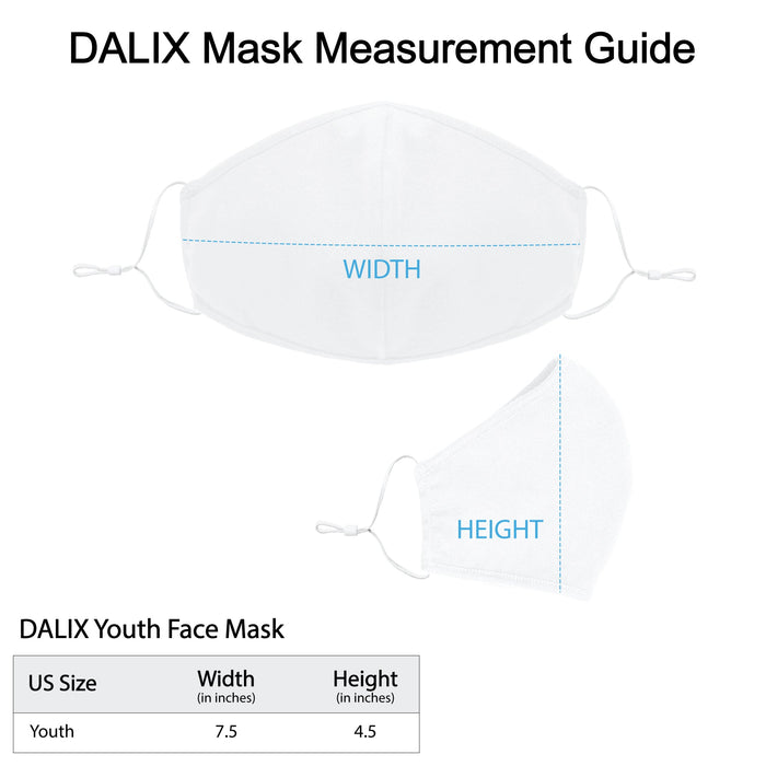 Dalix Kids Cotton Face Mask Reuseable Washable Made in USA - XXS-XS Size 3 Pack