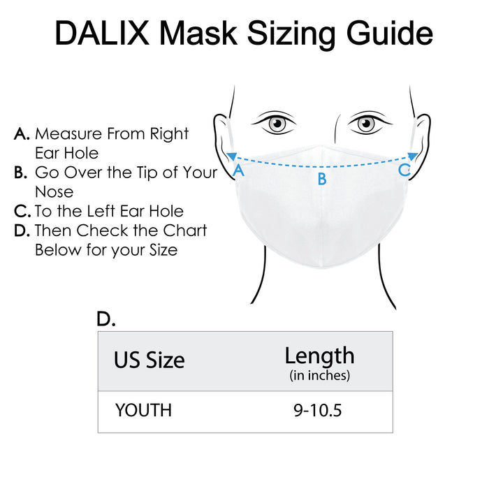 Dalix Kids Cotton Face Mask Reuseable Washable Made in USA - XXS-XS Size 3 Pack